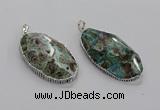 CGP3463 30*50mm - 35*55mm faceted oval ocean agate pendants