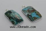 CGP3464 34*45mm - 35*55mm faceted rectangle ocean agate pendants