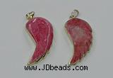 CGP3494 22*45mm - 25*50mm wing-shaped fossil coral pendants