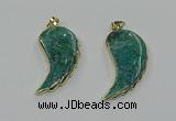 CGP3496 22*45mm - 25*50mm wing-shaped fossil coral pendants