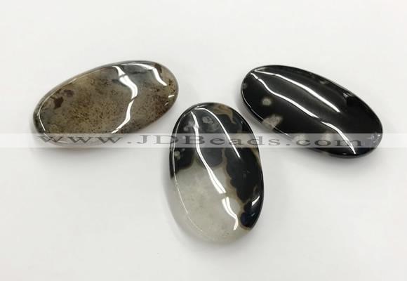 CGP3520 35*60mm oval sakura agate slab pendants