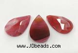 CGP3565 35*55mm faceted flat teardrop agate pendants wholesale