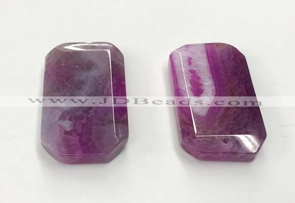 CGP3597 35*55mm faceted octagonal agate pendants wholesale