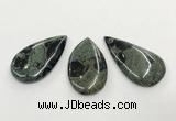 CGP3610 30*50mm - 35*55mm flat teardrop kambaba jasper pendants