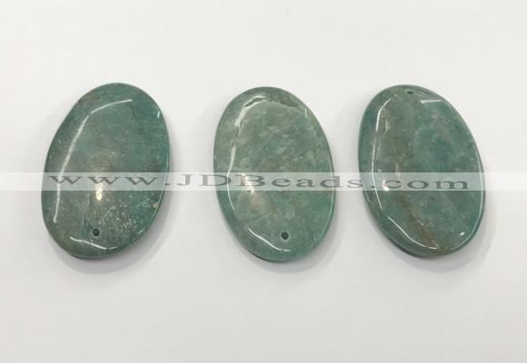 CGP3614 35*60mm oval amazonite gemstone pendants wholesale