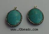 CGP405 30*40mm - 35*45mm oval turquoise pendants wholesale