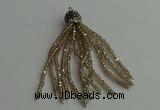 CGP421 2*3mm faceted rondelle handmade chinese crystal tassel pendants