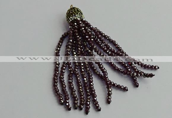 CGP442 2*3mm faceted rondelle handmade chinese crystal tassel pendants