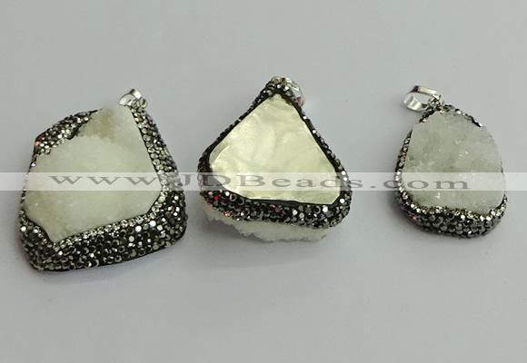 CGP564 22*30mm - 35*40mm freeform druzy agate pendants wholesale