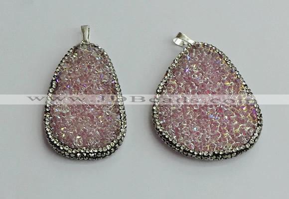 CGP572 30*45mm - 40*50mm freeform crystal glass pendants wholesale