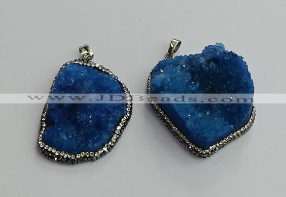 CGP596 25*40mm - 30*45mm freeform druzy agate gemstone pendants