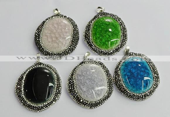 CGP666 40*45mm - 45*50mm freeform ceramic pendants wholesale