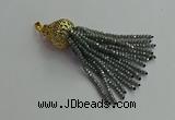 CGP675 2*3mm faceted rondelle handmade chinese crystal tassel pendants