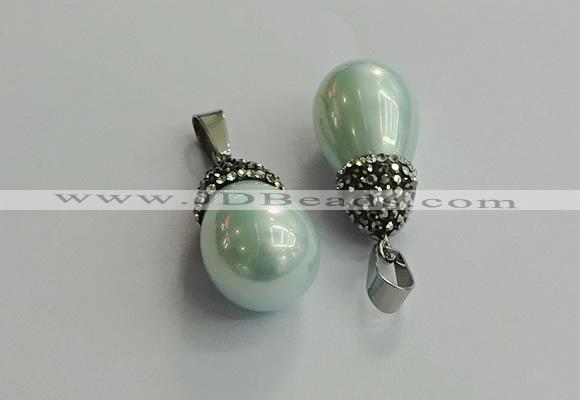 CGP715 15*25mm - 15*30mm teardrop shell pearl pendants wholesale