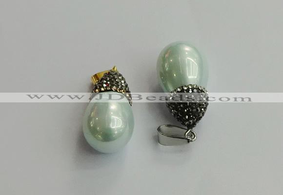 CGP717 15*25mm - 15*30mm teardrop shell pearl pendants wholesale