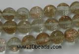 CGQ25 15.5 inches 10mm faceted round gold sand quartz beads