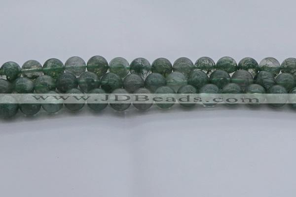 CGQ514 15.5 inches 12mm round matte imitation green phantom quartz beads