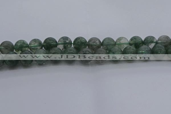 CGQ516 15.5 inches 16mm round matte imitation green phantom quartz beads