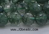 CGQ523 15.5 inches 10mm faceted round imitation green phantom quartz beads