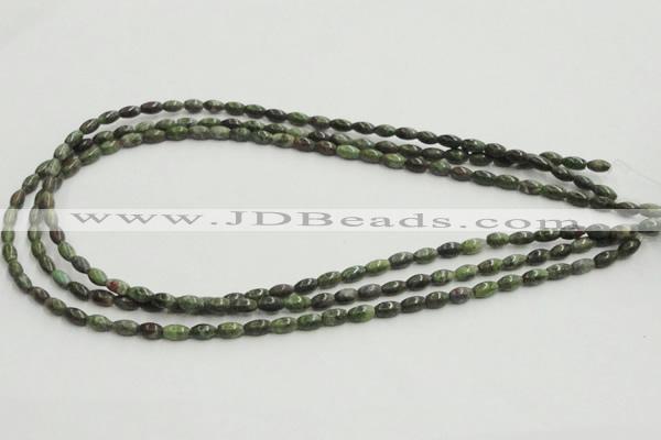 CGR06 16 inches 4*6mm rice green rain forest stone beads wholesale