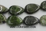 CGR09 16 inches 13*18mm flat teardrop green rain forest stone beads