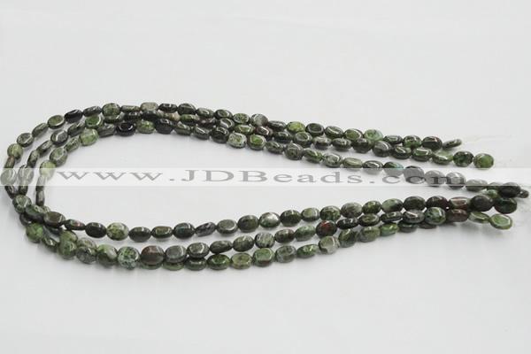 CGR10 16 inches 6*8mm oval green rain forest stone beads wholesale