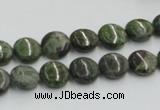 CGR15 16 inches 10mm flat round green rain forest stone beads wholesale