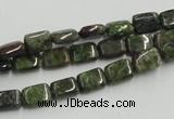 CGR17 16 inches 6*8mm rectangle green rain forest stone beads wholesale