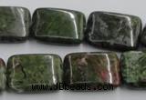 CGR18 16 inches 15*20mm rectangle green rain forest stone beads wholesale