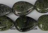 CGR25 15.5 inches 18*25mm flat teardrop green rain forest stone beads