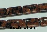 CGS217 15.5 inches 13*18mm rectangle blue & brown goldstone beads