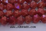 CGS451 15.5 inches 6mm faceted nuggets goldstone beads wholesale