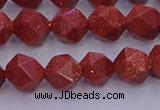 CGS452 15.5 inches 8mm faceted nuggets goldstone beads wholesale