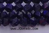 CGS456 15.5 inches 6mm faceted nuggets goldstone beads wholesale