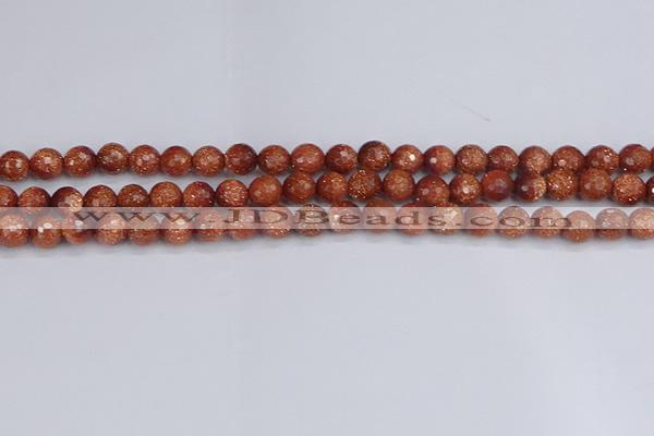 CGS471 15.5 inches 6mm faceted round goldstone beads wholesale