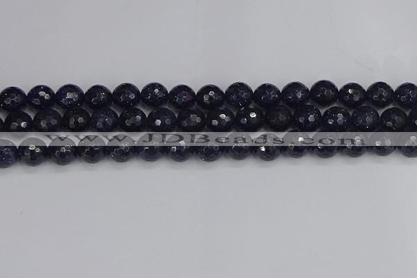 CGS481 15.5 inches 10mm faceted round blue goldstone beads