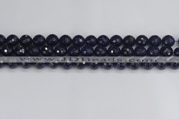 CGS482 15.5 inches 12mm faceted round blue goldstone beads