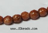 CGS58 15.5 inches 8mm faceted round goldstone beads wholesale