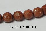 CGS59 15.5 inches 10mm faceted round goldstone beads wholesale