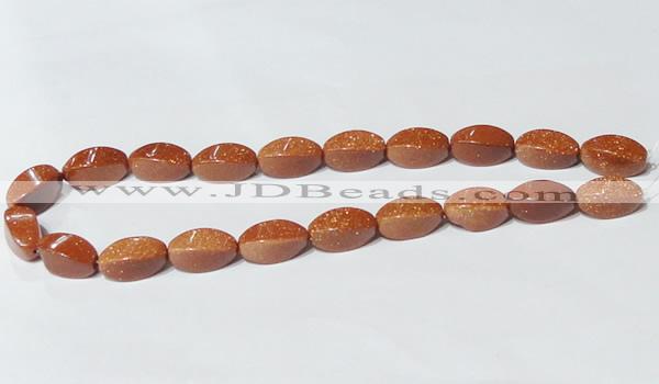 CGS75 15.5 inches 10*20mm twisted rice goldstone beads wholesale