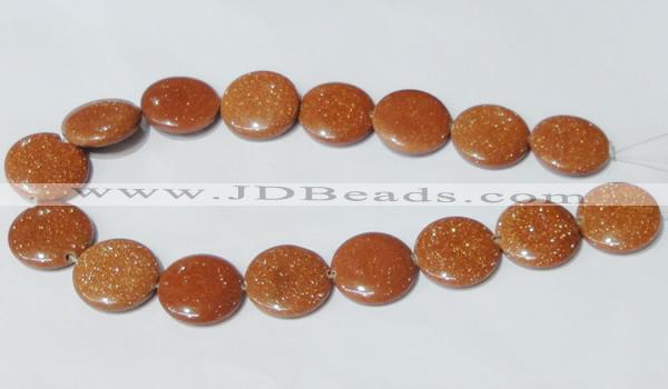 CGS77 15.5 inches 25mm coin goldstone beads wholesale