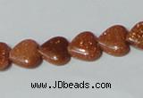 CGS81 15.5 inches 10*10mm heart goldstone beads wholesale