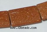 CGS85 15.5 inches 25*35mm rectangle goldstone beads wholesale