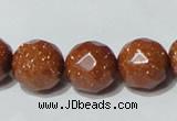 CGS90 15.5 inches 18mm faceted round goldstone beads wholesale