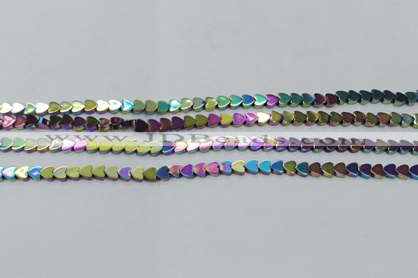 CHE1003 15.5 inches 6*6mm heart plated hematite beads wholesale