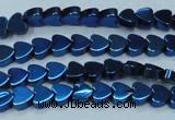 CHE1004 15.5 inches 6*6mm heart plated hematite beads wholesale