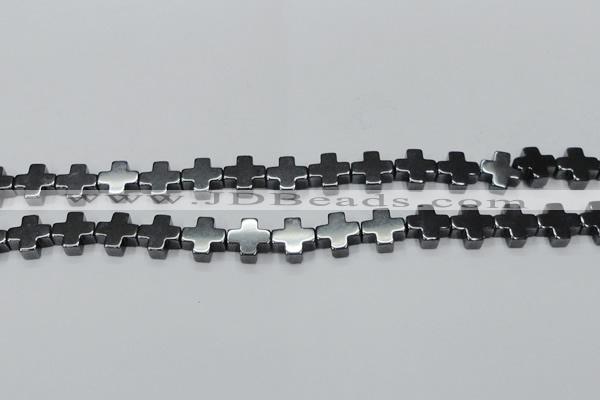 CHE1006 15.5 inches 10*10mm cross hematite beads wholesale