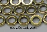 CHE1017 15.5 inches 12mm donut plated hematite beads wholesale