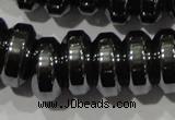 CHE111 15.5 inches 5*12mm rondelle large hole hematite beads