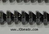 CHE135 15.5 inches 5*8mm pyramid hematite beads wholesale